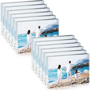12 count  Picture Frame Bulk Clear  Photo Frame  Desktop Display Double Sided 20 mm Thickness Freestanding for Bedroom Living Room Home Office(4 x 6)