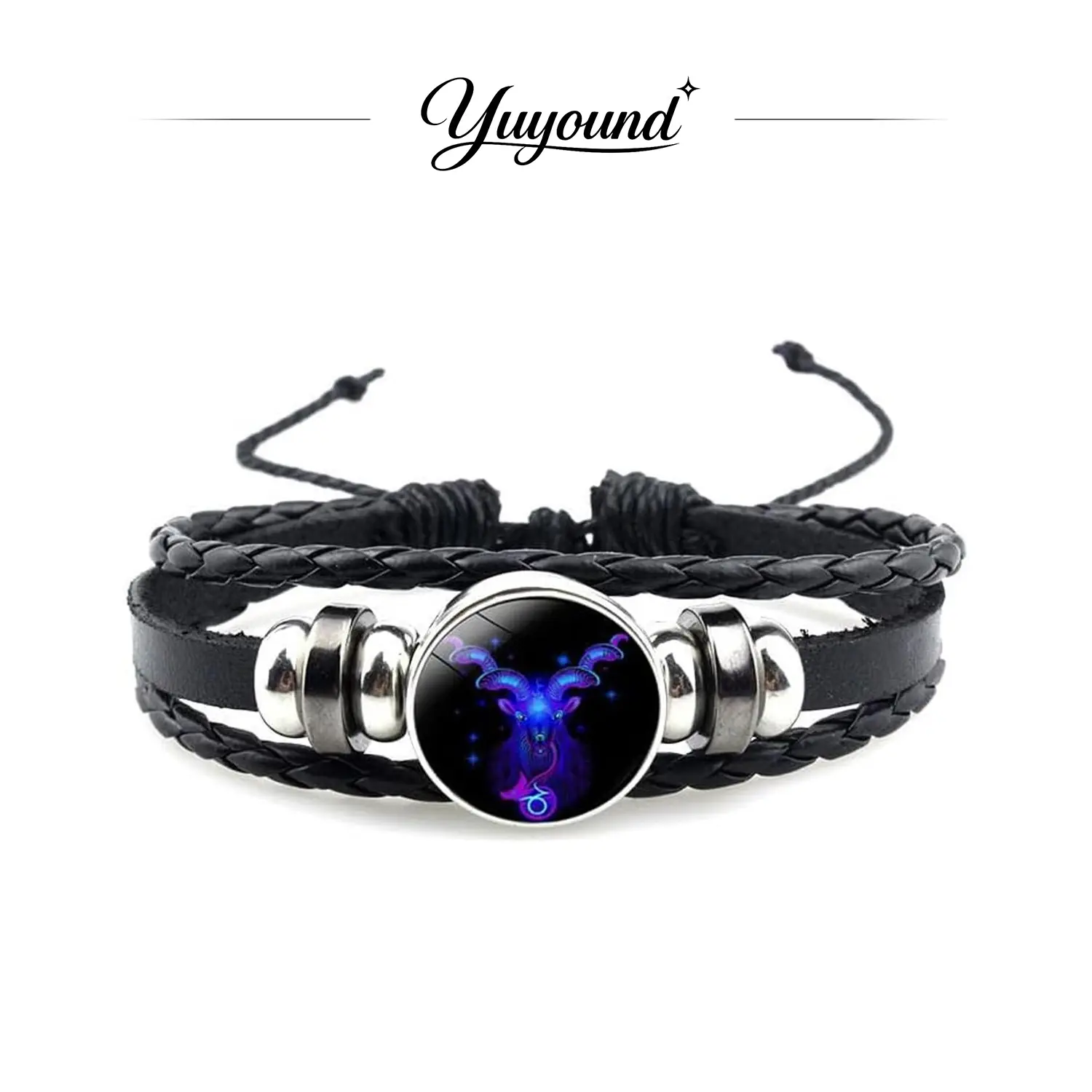 12 Constellation Woven Leather Bracelets, Minimal Zodiac Unisex Wristband, Stackable Daily Wear Jewelry, Nice Birthday Present for Partners & Friends