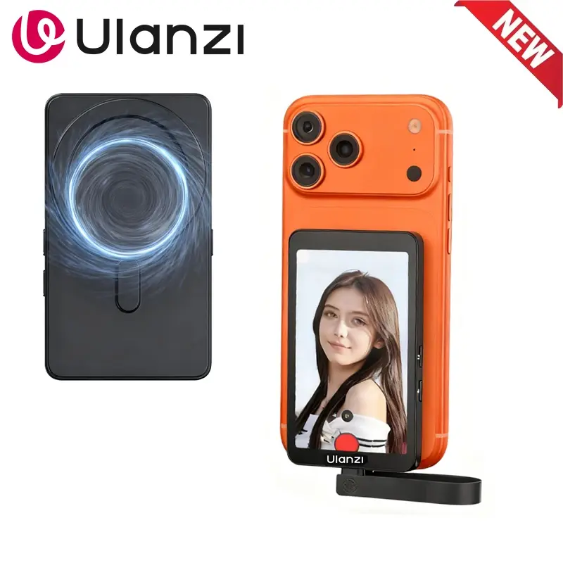 Ulanzi VM1 Phone Selfie Monitor Screen Magnetic Mount Vlog Phone Rear Camera Selfie Can Connect Mic for iPhone 17 16 Selfie Live summerwins