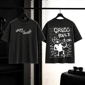 Night in the Woods Gregg Rulz Ok Washed Unisex Graphic Tees, Casual Crewneck Short Sleeve Washed Tshirt 2 Sided Cotton unisex graphic tees gamer merch, Black Cotton Tee