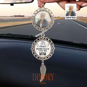 Hanging Photo Charm, Rear View Mirror Memorial, Multi Picture Window Keepsake, Graduation Gift, Car Remembrance, Mom Dad