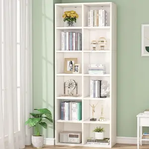Tribesigns Double 6 Tier Tall Narrow Bookcase, Cube Storage Organizer