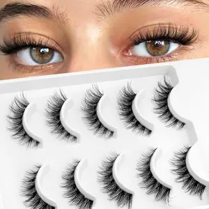 Cat Eye False Eyelashes, Natural False Eyelashes with Clear Band, Professional Eye Makeup Products for Women & Girls, Natural Look Lashes, Cosmetic Lash Extensions, Lightweight