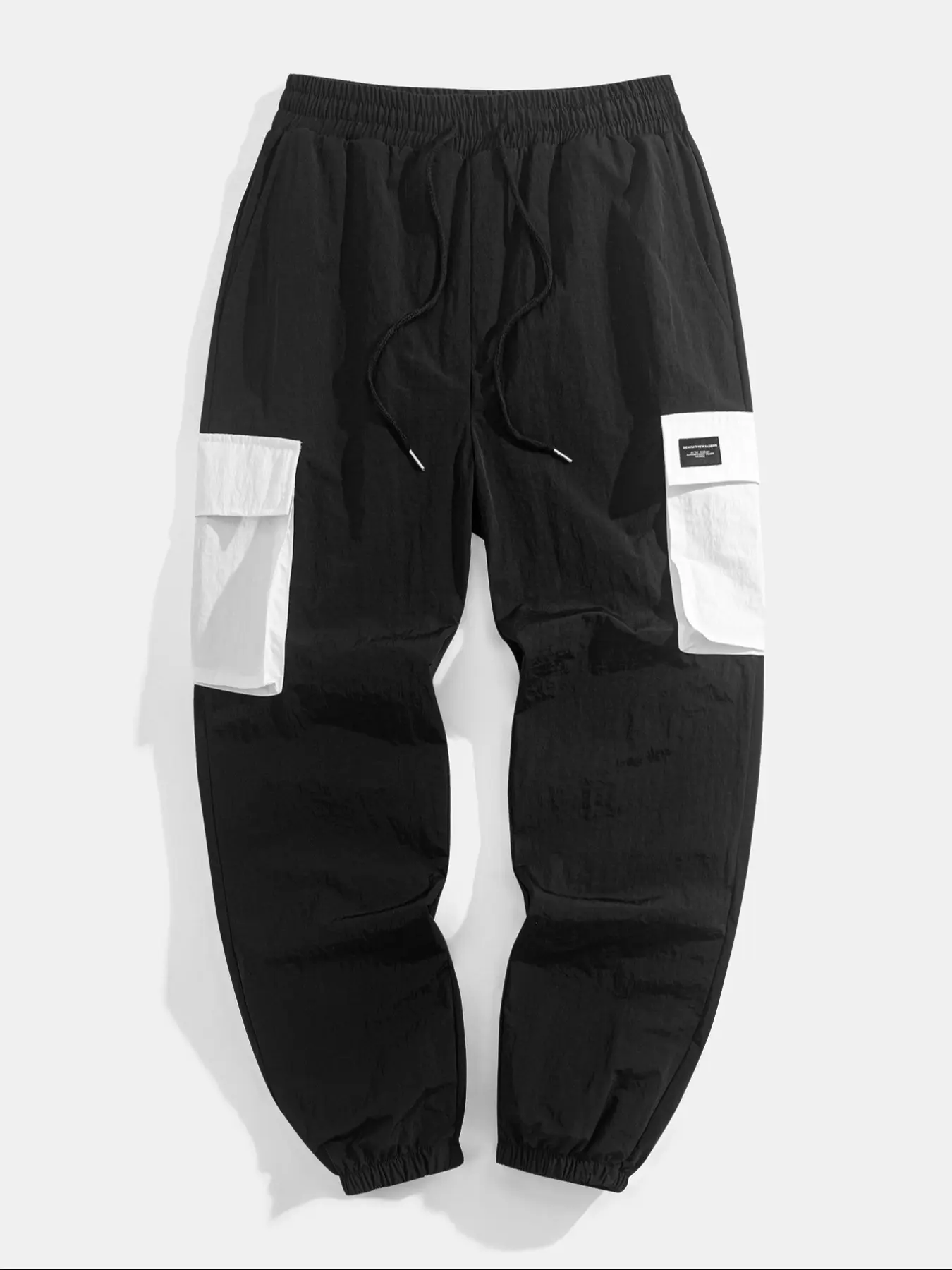 Men's Casual Sportswear Drawstring Ankle Cuff Colorblock Multi-Pocket Workwear Windbreaker Sports Pants, Comfortable and Stylish, Athleisure Style Bottoms, Active Pants, Casual Athletic Pants, Activewear Bottoms