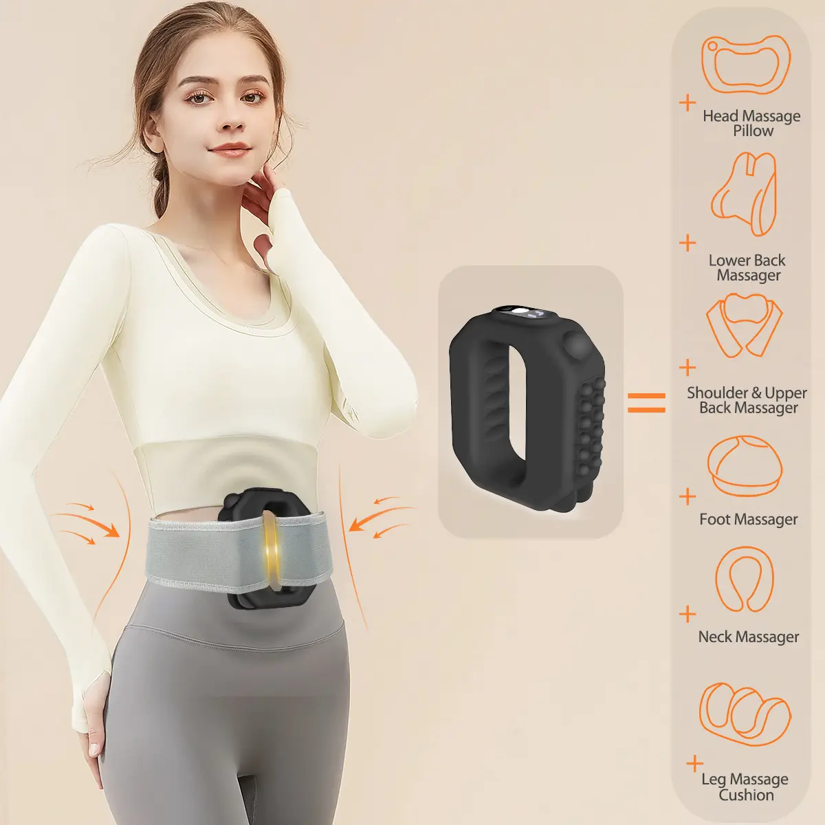 Mini Fascia Ring Massager, Unisex Portable Device with Breathable Fabric Strap for Daily Muscle Recovery, Cordless & Hands-Free with 55in Adjustable Belt, Mini Device, High-Density, Muscle Relief