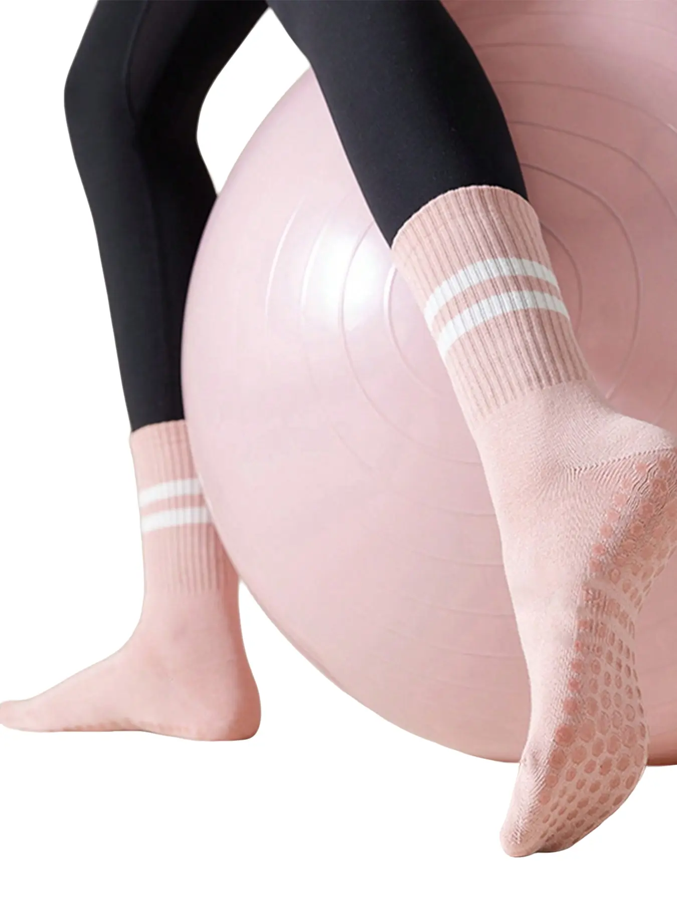Women's Anti-Slip Socks for Yoga, Pilates and Gymnastics, Breathable Sweat-Absorbing Mid-Calf Socks, Athletic Grip Socks, Sports Socks, Sporty All-Season Wear, Sweat Absorbent Socks, Non Slip Socks, Breathable Fabric Socks