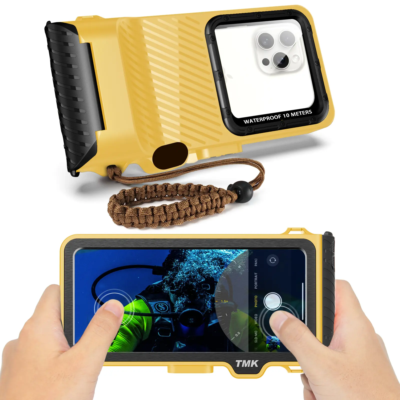 Underwater Waterproof Diving Snorkeling Phone Case for iPhone 16/15/14/13/12/11 Pro/Pro Max/XS/X Samsung Galaxy S24/S23/S22/S21 Scuba Underwater Full Touchscreen Photo Video Housing