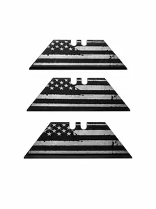 3 pack laser engraved blades (american flag)