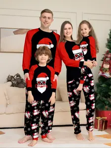 Christmas Family Pajamas Set 2 Pieces Soft Comfortable Long Sleeve, Skin-Friendly Holiday Print Homewear for Kids & Adults
