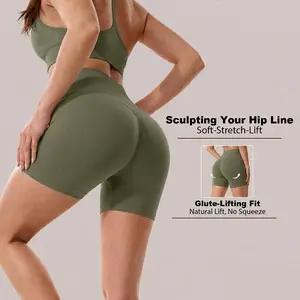 High-Waisted Workout Shorts for Women-Tummy Control Peach Booty Squat-Proof 3-Inch Yoga Shorts Pockets-Perfect for Gym Running