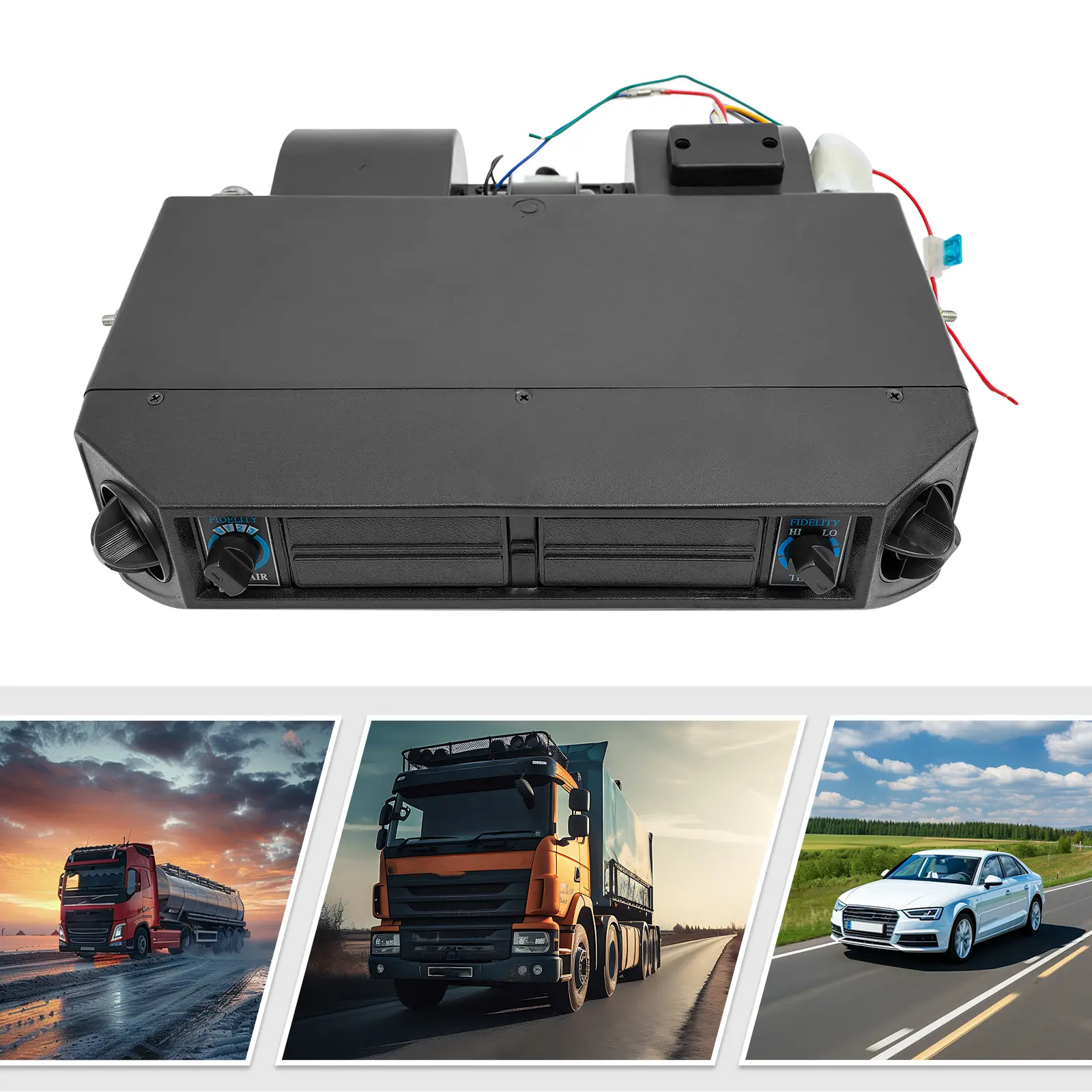 CNCEST BEU-404-100 New 12V AC Evaporator (1 AC Evaporator), Rectangular 40x35cm ABS Plastic Car Ventilator with Drain Hose, 12V Plug, 137BTU, 3-Speed Blower, Agricultural Fit Direct Replacement for Cars/Trucks, Cooling