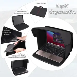 Laptop Sun Shade Anti Glare Privacy Screen Cover for Outdoor Work Foldable Protective Case Patent Pending Tablet Covers & Cases