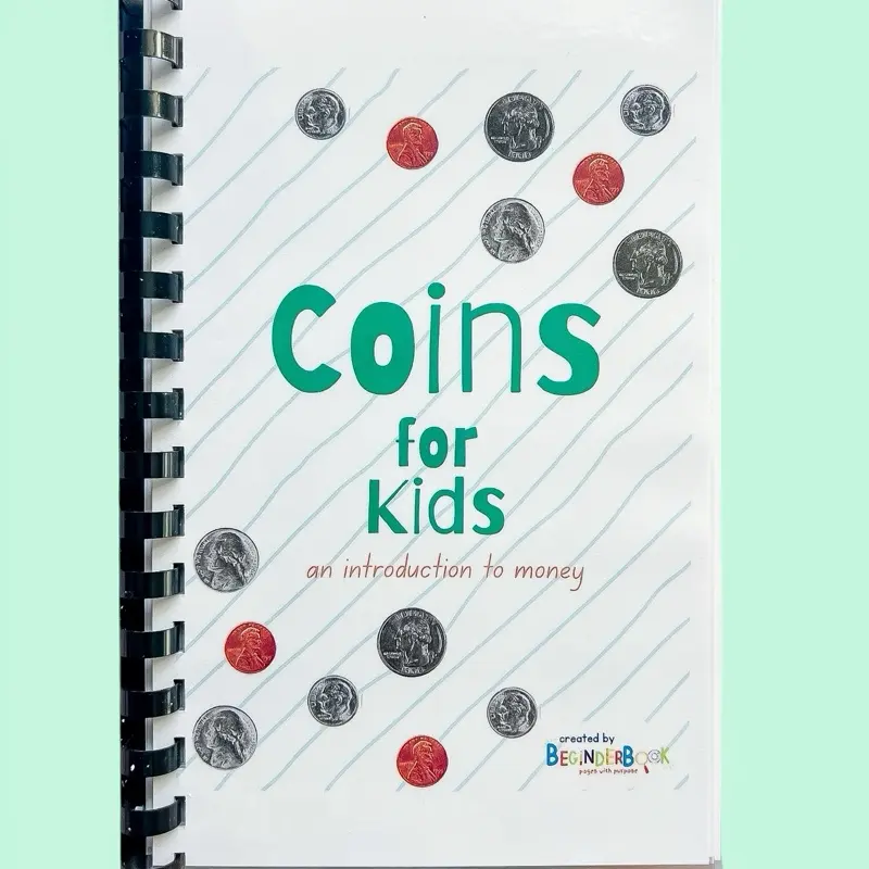 BeginderBox Coins for Kids: An Introduction to Money Book for Preschoolers with Pennies Nickels Dimes Quarters Matching Games Tracing and Rhymes Recognition