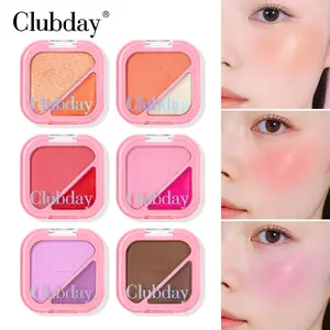 Clubday Dual-Color Blush Makeup Cream Natural Highlighting Good Complexion, Multi-Pack, Non-Flammable, Made in China, Natural Finish