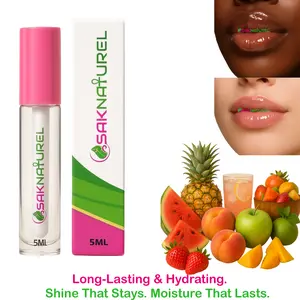 SakNaturel LONG LASTING HYDRATING Lip Gloss Flavor Fruity - Hydrating Lip Gloss, Makeup Vegan All Natural Lip gloss Clearly Lip Glitter Shine Lip Gloss Scented Flavor Lip Gloss lipstick lip oil Holographic glitter lip gloss Glossy Long Lasting Cosmetic