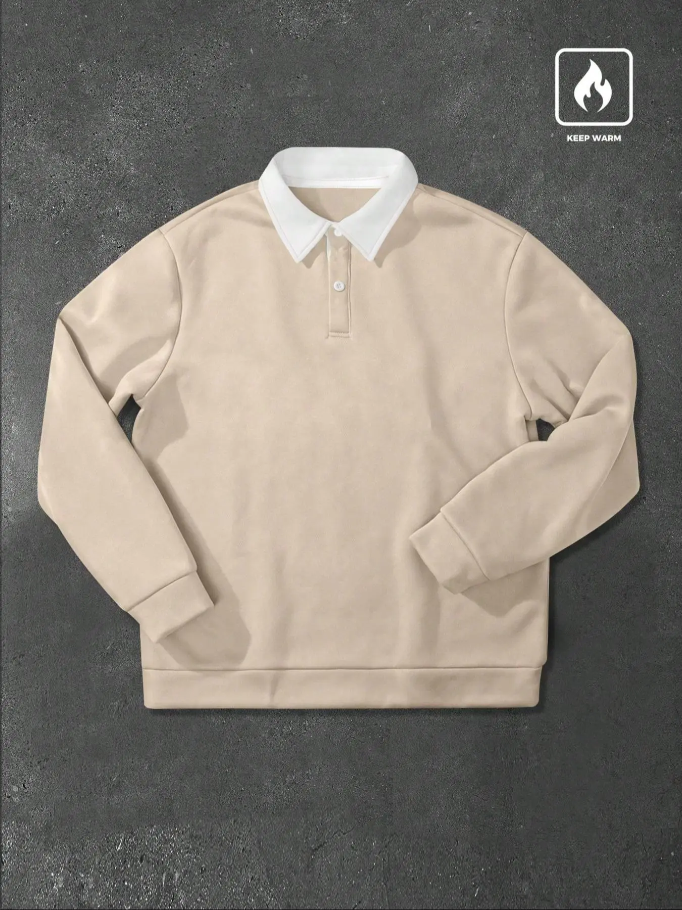 Men's Regular Fit Solid Color Polo Collar Lightweight Sweatshirt, Casual Long Sleeve Pullover for Spring & Fall, Fashion Men's Top for Daily Wear, Hoodie