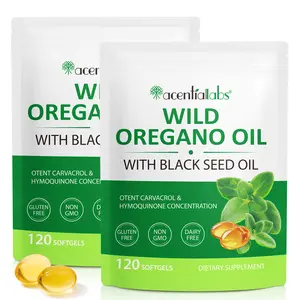 Acentiallabs Oil of Oregano Softgels 6000mg, 2 in 1 Formulated with Black Seed Oil 200mg, Immune Support, Oregano Oil Capsules Organic, Natural Defense Supplement, Non-GMO, Easy to Swallow, 240 Softgels