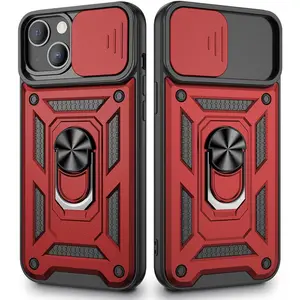 Phone Cases for iPhone 17 Pro Max 16 15 14 13 12 11 Pro Max Plus Case, with Slide Camera Cover  Rotated Ring Kickstand Military Grade Shockproof Built-in 360 °   Rotate Ring Stand Magnetic Cover case for iPhone 17 Pro Max
