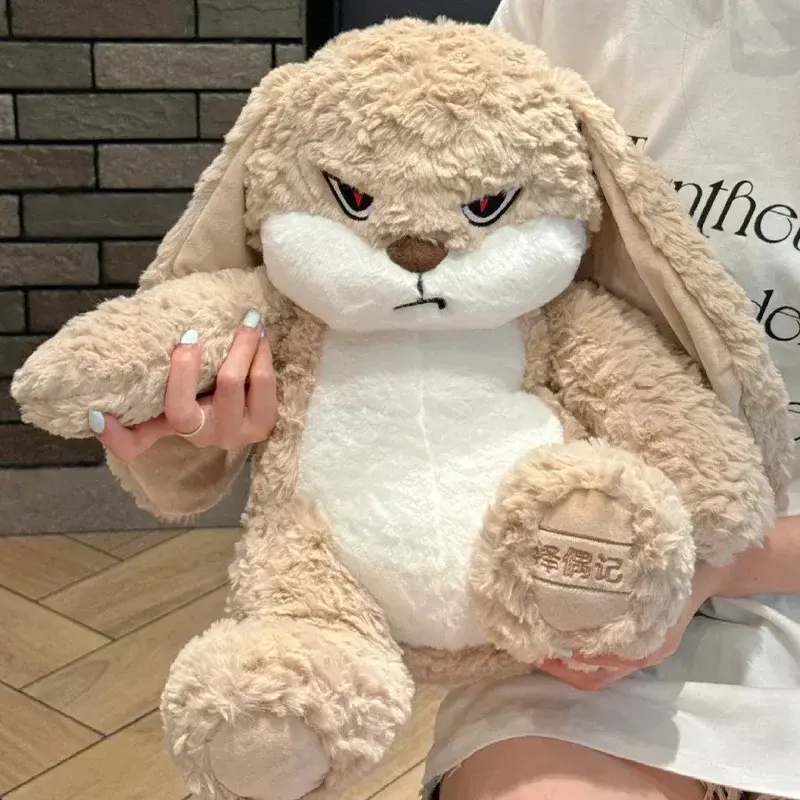 Large Size Angry Rabbit Plush Cute Animal Plushie Doll Kawaii Model Room Decor Birthday Gifts