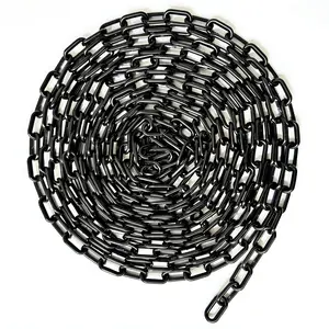 Black Plastic Chain 25ft, 1.42" Link, High Visibility Plastic Chain Barrier for Crowd Control, Parking Lot, Driveway, Construction, Fence, Indoor & Outdoor (25ft)