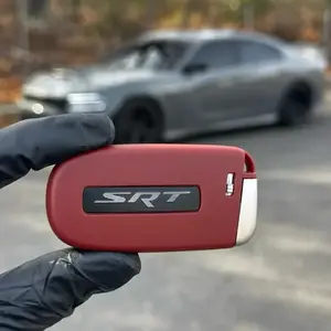 Drive Smart Shop Premium Red SRT Hellcat Key Fob Cover for Dodge Challenger Charger Redeye Demon RAM TRX Trackhawk - Protective Key Case Shell