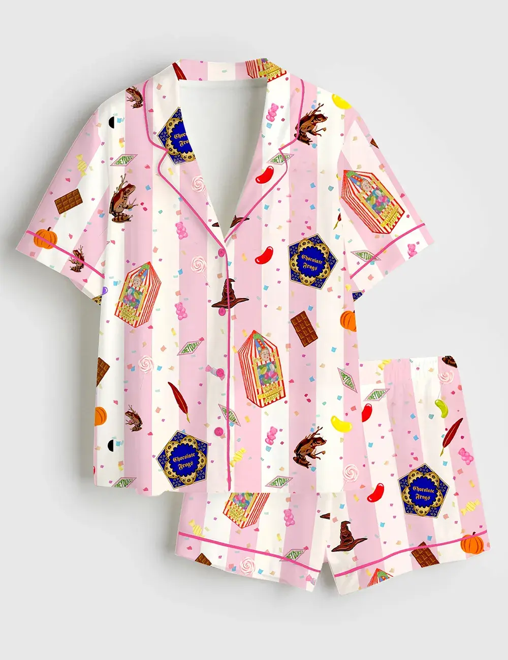 Wizarding Sweet Shop Short And Long Sleeve Pajama Set, Sleepwear for Women