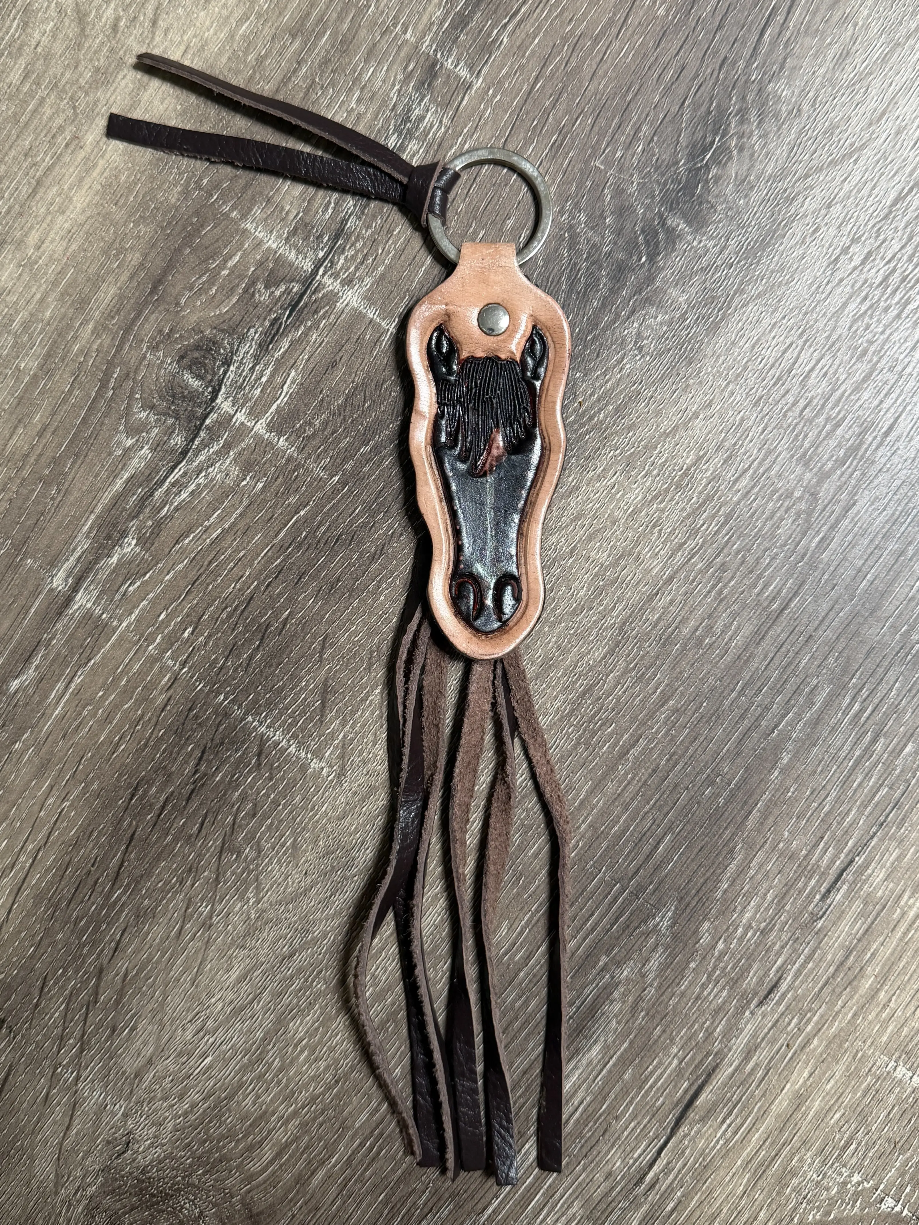 Leather Horse keychain