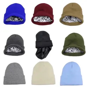 Casual Warm unisex Winter Satin Lined Beanie