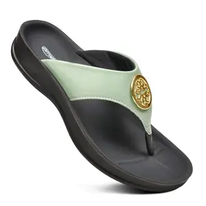AEROTHOTIC Arch Supportive Strappy Orthotic Comfortable Flip Flops Cushion Soft Toe Post Non-Slip Summer Casual Travel Walking Thong Sandals Women Beach Essentials Footwear Girl Shoe Padded Flipflops Design