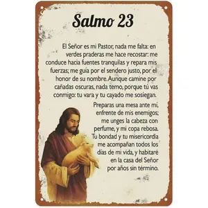 Vintage Psalm 23 Metal Wall Art 8x12 Inches Aluminum Tin Sign for Cafe Bar Restaurant Home Decor Easy to Hang with Four Holes