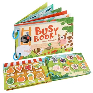 Farm/Animal/Dinosaur/Transportation Theme Busy Book, Early Education Learning Toy, Educational Toy for Kids, Gift for Boys & Girls, Visual Learning Tools, Teaching Supplies, Tracing Preschool Books
