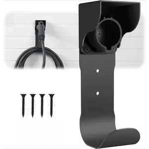 EV Charger Holder(J1772 Holder), Wall-Mount Connector Nozzle Holster Dock with J-Hook for SAE J1772, Electric Car Charger Cable Organizer, Space Saving,Free Shipping