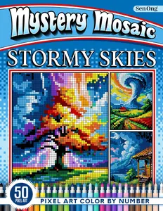 Stormy Skies Mystery Mosaics Color by Number: 50 Dramatic Scenes of Nature's Power (Mystery Mosaic Color By Number Collection)