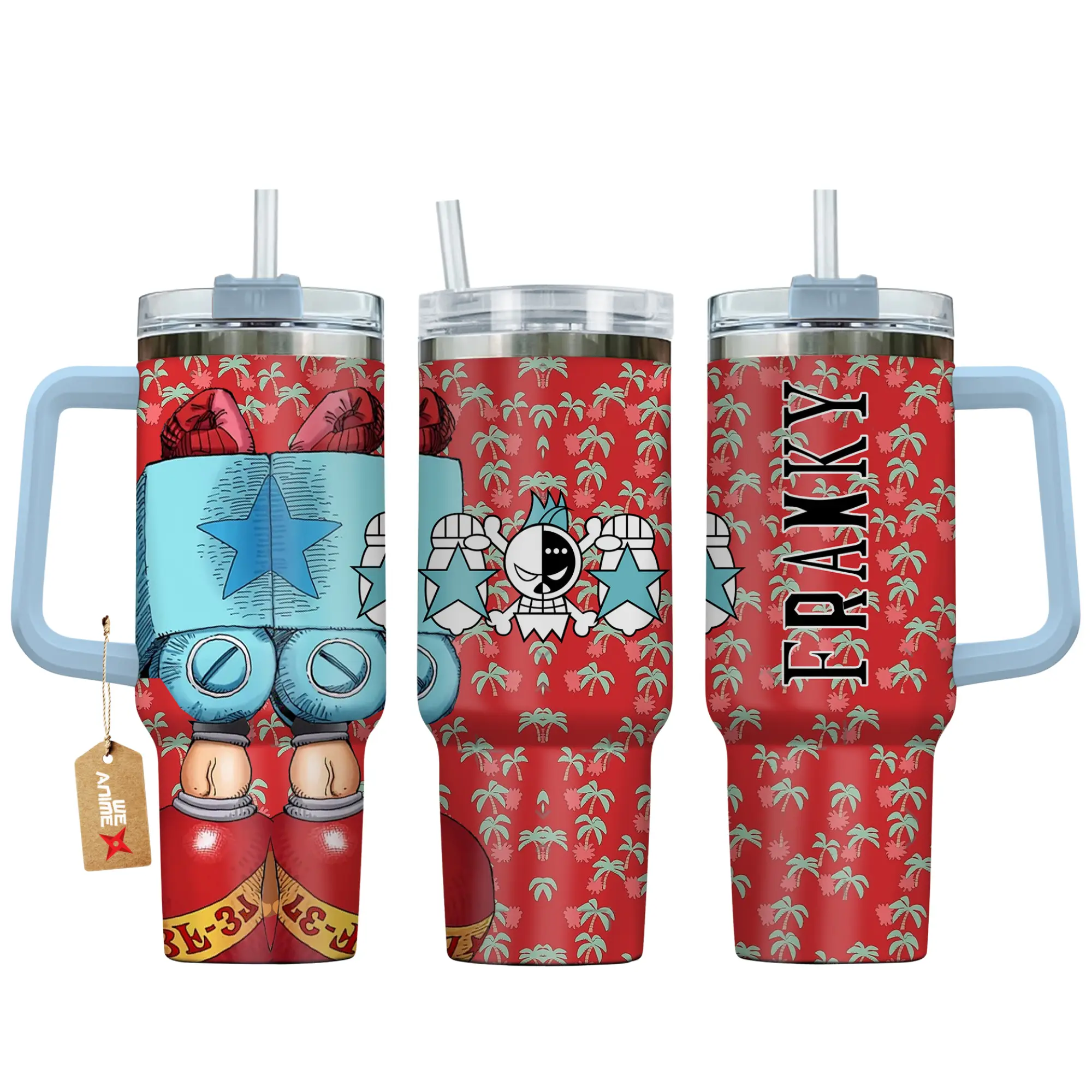 Franky OP Anime Manga 40oz Tumbler Stainless Steel with Straw, Lid