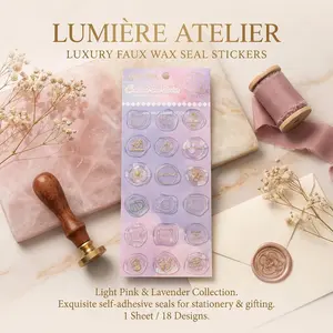 Gold Foil Wax Seal Stamps, High-Quality Embossing Stickers for Scrapbooking, Notebooks, Envelopes, DIY Seals, European Style Decorative Stickers