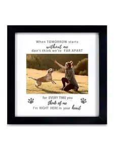 IHEIPYE Pet Memorial Picture Frame, Sympathy Loss Gift, Dog Cat Remembrance Keepsake Tribute black