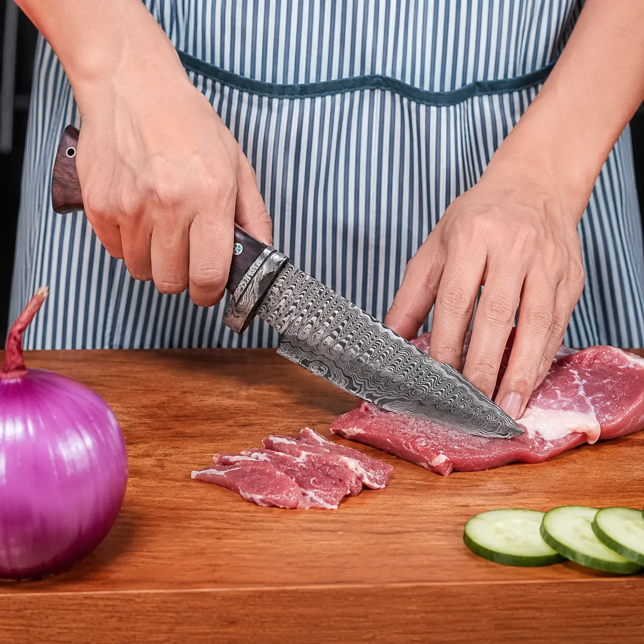 meat cutting, Forged Style knife for cooking, Knife for kitchen and gift