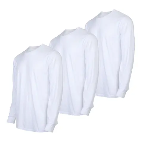 Men's 3-Pack Ribbed Cuff Cotton Longsleeve Crew Neck T-Shirts - Traditional Classic Fit, Breathable Fabric, Streetwear Casual Tops for Regular/Big & Tall (S-3XL)