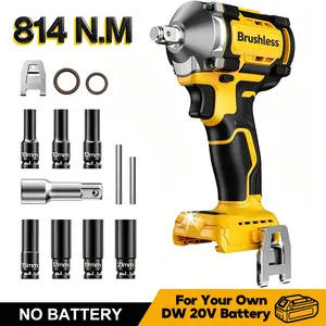 1/2" Brushless Cordless High-Torque Impact Drill & Dual-Purpose Impact Wrench for Dewalt 20V Battery, Speed Adjustable Portable Electric Impact Gun, Heavy-Duty Impact Power Tool Kit for Home Repair & DIY Projects, Tool Only