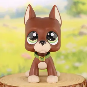 Rare Old Original Brown Cream Great Dane Green Eyes #1519 Action Figure Toy Stand for Kids Adorable Collectible Pet Shop Animal Christmas Birthday Gift Tiny Cute Room Decor Viral Holiday Present Festive
