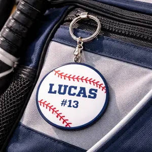 Baseball Keychain Custom Personalized Name & Number Team Keychain