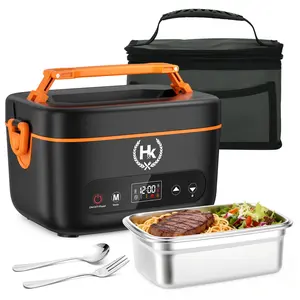 HK Cordless Electric Heated Lunch Box,Pro 24000mah Heated Lunch Box,Battery Powered, 1.2L Portable Food Heater-3D-5 Side Heating-Intelligent Temperature Control,Suitable For Trucks,Offices,Travel