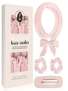 4-Pack No-Heat Curling Rod Hair Bands, Heatless Hair Curlers, Overnight Curls for Long Hair Women and Girls, Velvet Lazy Curl Roller Pack, Easy Use