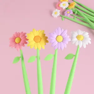 Cute Daisy Design Gel Pen, 4/8/12/18pcs Creative Flower Design Writing Pen, Doodle Drawing Pen, Writing Stationery for School, Office, Gift for Friend & Classmate