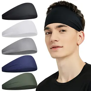 Sports Headbands for aldult (5 Pack) Moisture Wicking Workout Headband Sweatband Headbands for Running Cycling Football Yoga Hairband for Women and Men