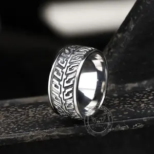 GTHIC Tire Stainless Steel Biker Spinner Ring Band Ring for Men Fashion Accessories Daily Wear Minimalist Jewelry