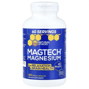 Natural Stacks MagTech® Magnesium, 180 Vegan Capsules (66.6 mg per Capsule)