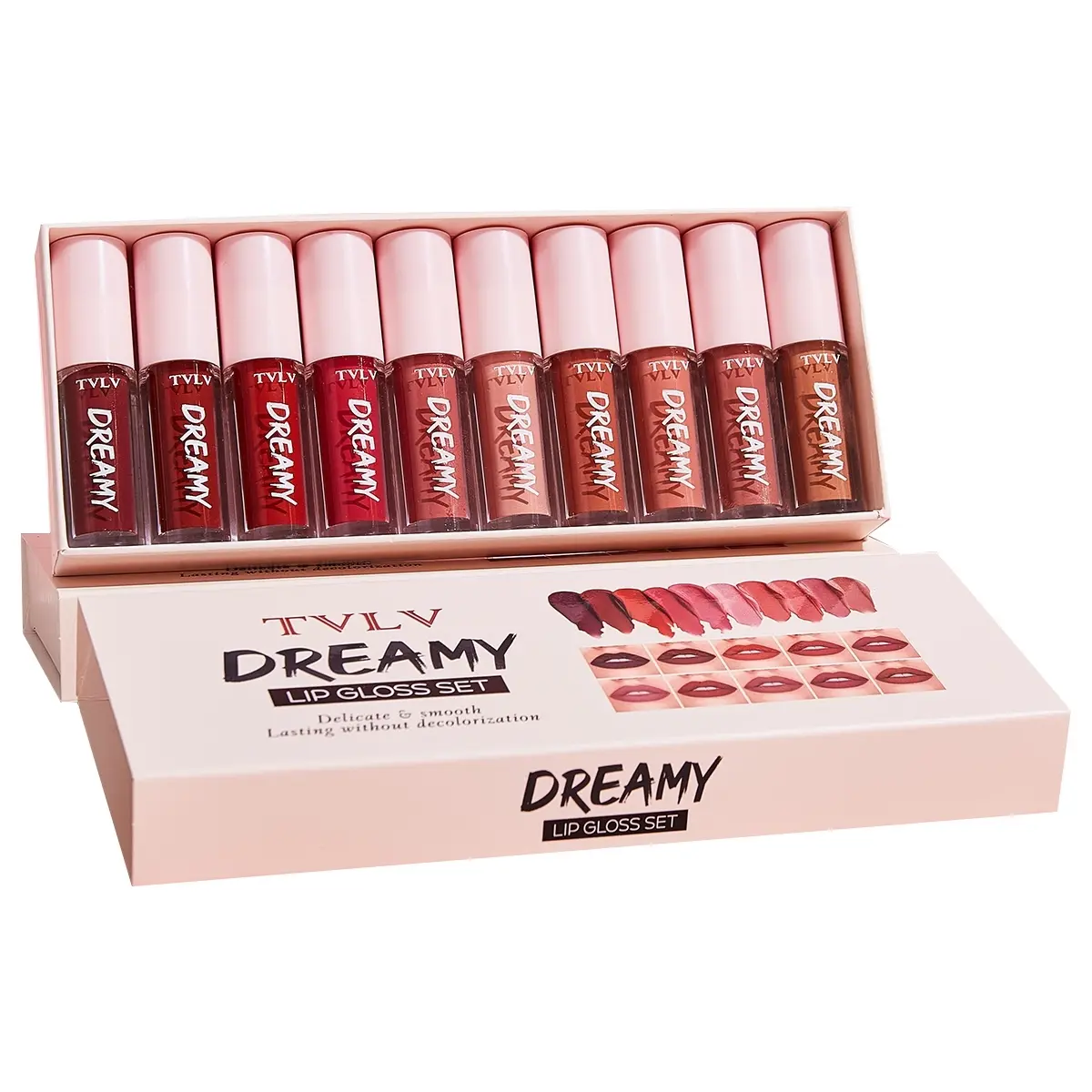 One Box Lip Gloss Tint Set 10 Pieces, 10 Color Lip Gloss Balm Lipstick Set, Long-Lasting Non-Sticky Waterproof Lip Gloss Matte/glossy Options Glamour Gloss