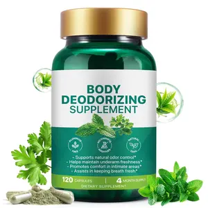 Chlorophyll Capsules Internal Deodorant Supplement for Body Odor Control Gut Health Digestion Support Natural Freshness for Underarm Breath Intimate Care Detox Cleanse Daily Supplement for Men Women