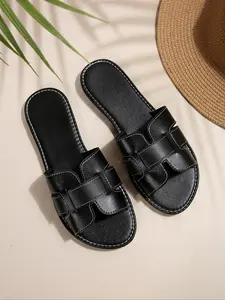 Women's Open Toe Hollow Out Design Slip-On Sandals, Comfortable Fashion Casual Shoes for Daily Wear and Outdoor Activities